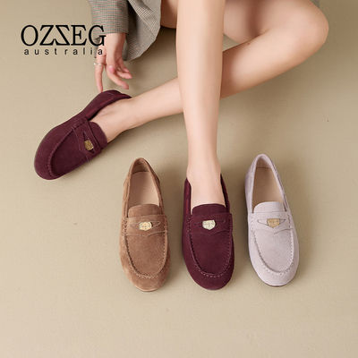 OZZEG豆豆鞋一脚蹬乐福鞋女鞋子