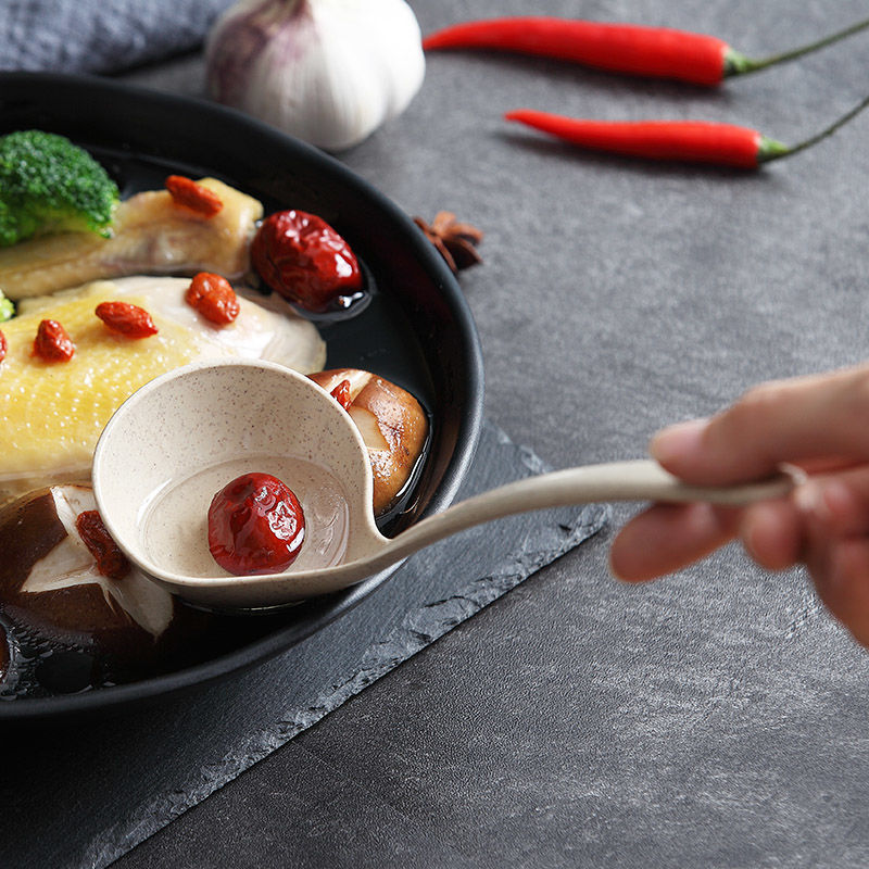 TM长柄小麦纤维饭勺汤勺耐摔耐