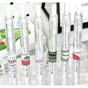 TM矿泉水宝特瓶耐用按动笔高颜值中性笔学生0.5速干刷题黑笔kk
