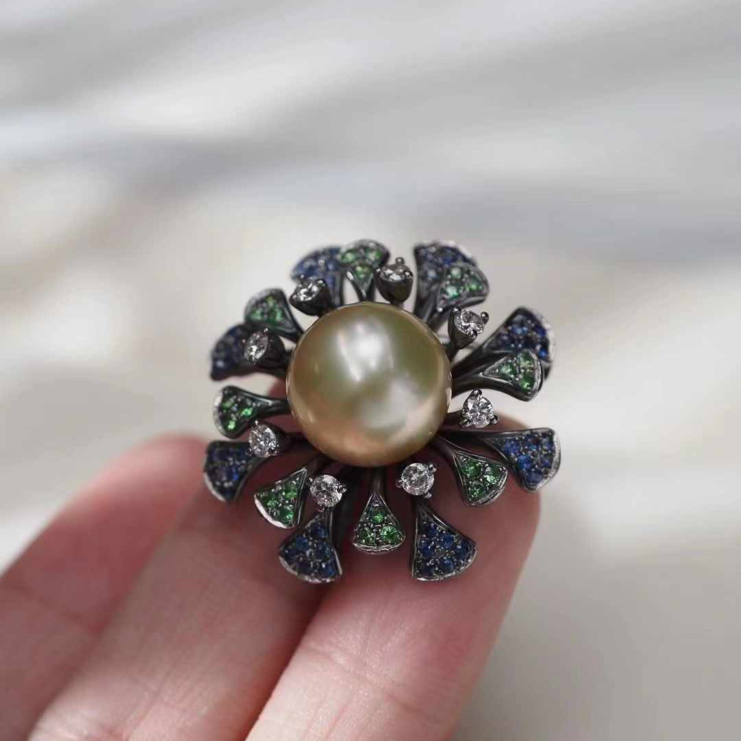 海水南洋金珍珠吊坠胸针两用款