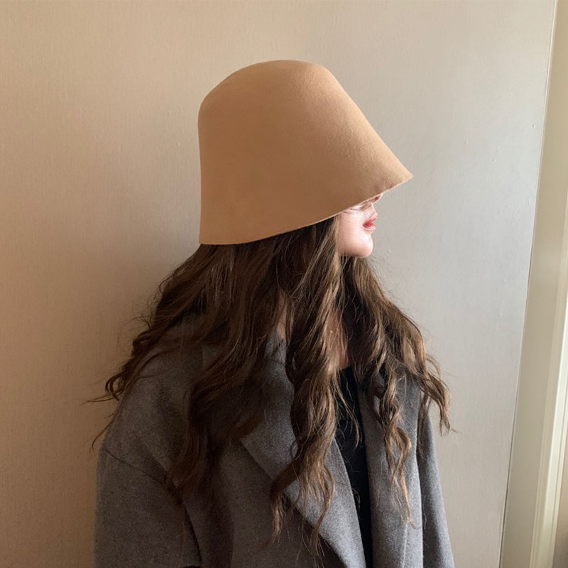 采悠秋冬新款时尚休闲女士羊毛呢渔夫帽旅游复古毛毡礼帽潮乞丐帽