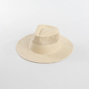 春夏新款时尚休闲手编帽冠镂空宽檐草帽女士户外沙滩防晒遮阳草帽