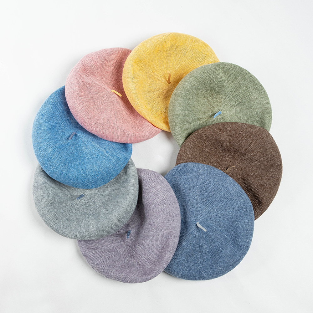 贝雷帽逛街时尚女士春秋无檐亚麻