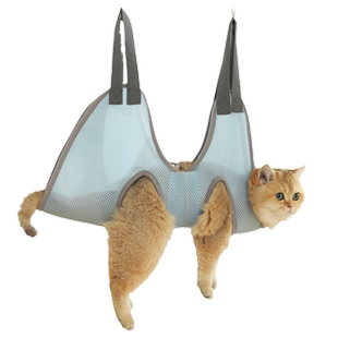 猫咪洗澡剪指甲防抓咬洗猫袋固定保定猫包束缚挂抽绳猫袋宠物吊床