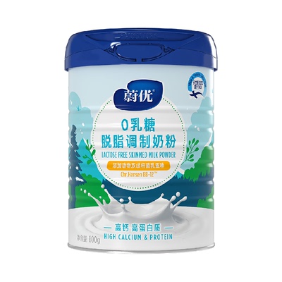 蔚优脱脂奶粉800g×1罐×1组
