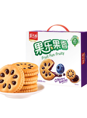 嘉士利蓝莓夹心饼干680g×1箱