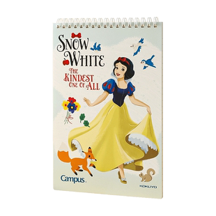 国誉双螺旋速记本子迪士尼午后时光白雪公主学生上翻本分栏笔记本