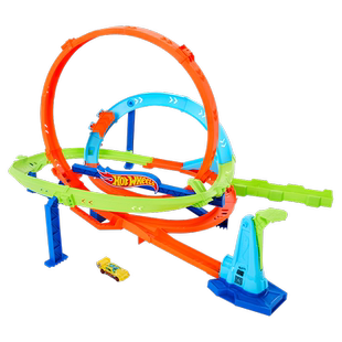 美泰风火轮轨道系列特技超级大回环特技套装小车滑行男孩玩具