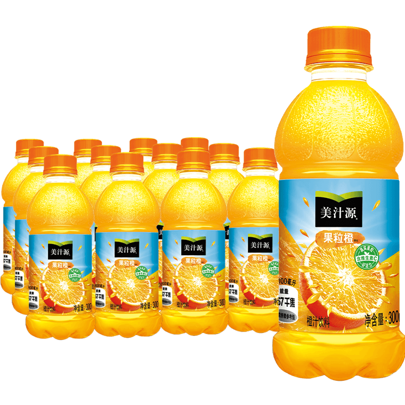 美汁源果味饮料300ml×12瓶×1组