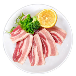 金锣白猪带皮五花肉片冷冻五花肉烤肉把子肉火锅烧烤食材