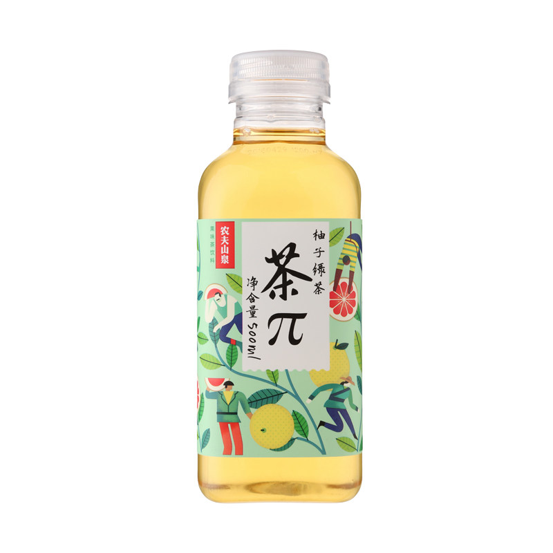 农夫山泉茶π果味茶饮料柚子绿茶500ml/瓶元气儿童混合优选好茶_虎窝淘