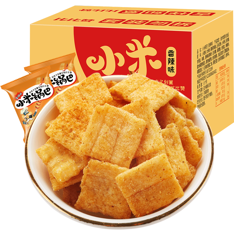 比比赞香辣薯片小米锅巴零食