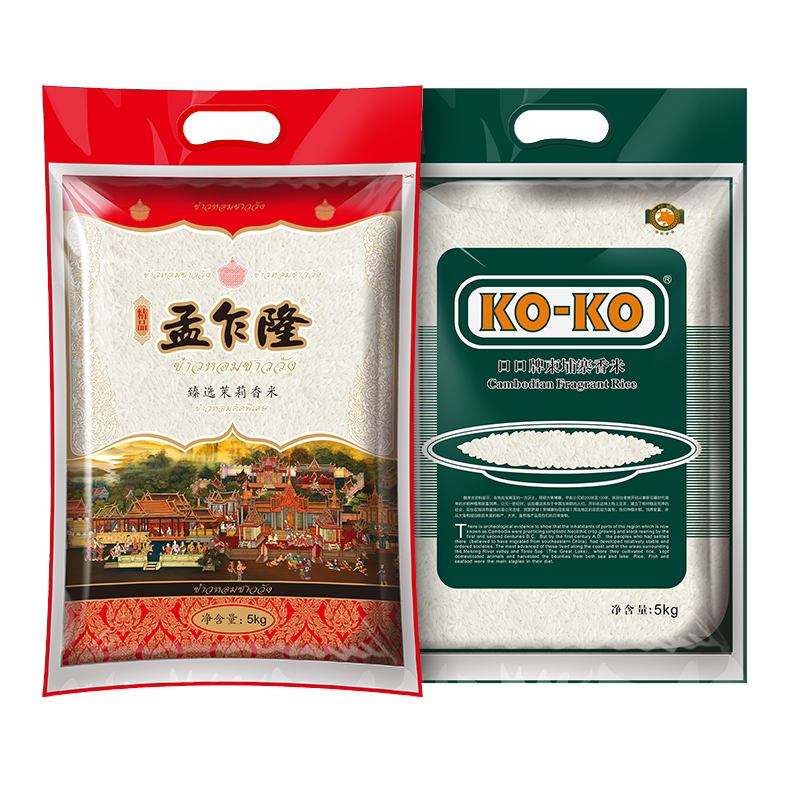 孟乍隆KOKO泰国X柬埔寨产地联动款两域传统农耕香米5kg*2袋
