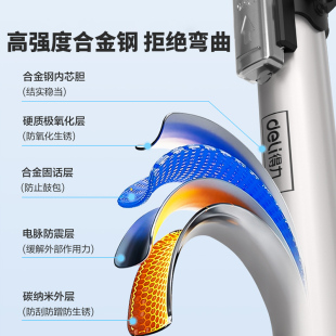 费得力自行车打气筒电动瓶车家用玩具篮球用充气筒省力便携带表 免邮