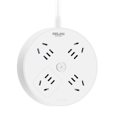 德力西圆形插座四向取电