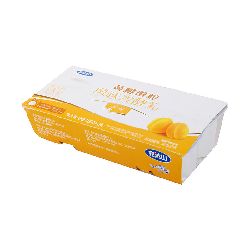 完达山黄桃果粒风味发酵乳100g*8杯酸奶
