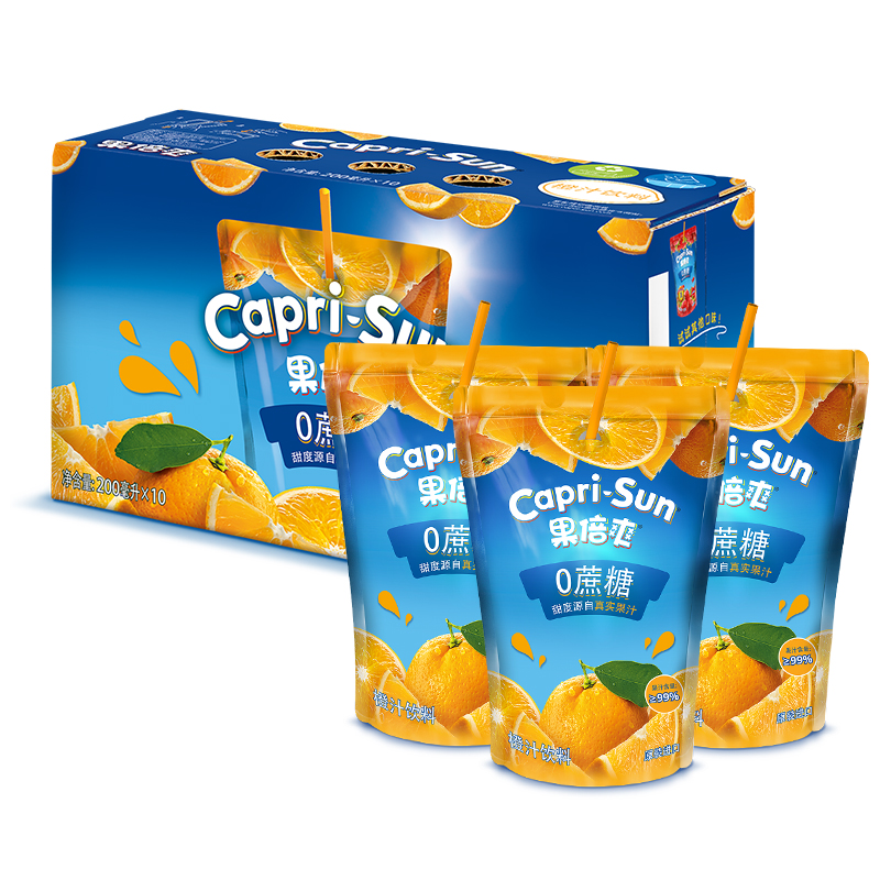 迪拜果倍爽100%橙汁200ml*10包