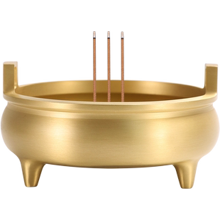 香炉黄铜大号供佛檀香炉上香焚香炉家用室内宣德炉供奉线香炉香插