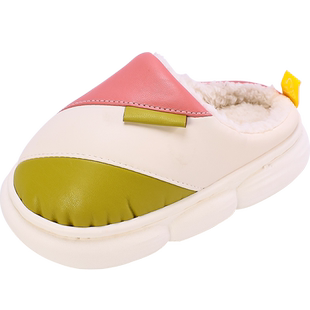 儿童拖鞋冬季2024女宝宝棉拖鞋男童防水拖鞋棉厚底室内皮拖鞋加绒