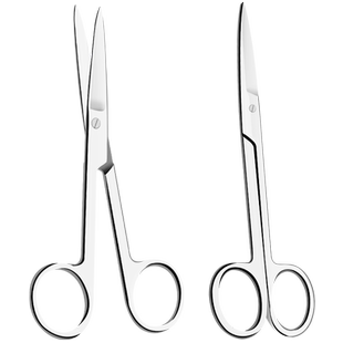 HANASS医用剪刀手术剪造口拆线不锈钢弯直尖实验室解剖拆线眼科剪