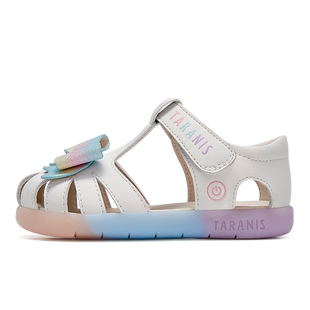 泰兰尼斯夏季新款女宝宝闪灯凉鞋包头防踢女童鞋子软底机能鞋