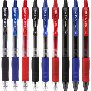 百乐Pilot中性笔BL-G2学生刷题考试办公按动啫喱笔0.5签字子弹头