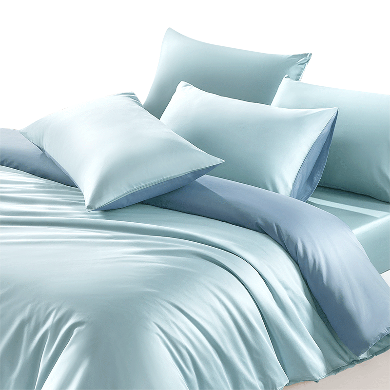 富安娜出品馨而乐60支新疆长绒棉单件被套简约素色全棉被罩轻奢