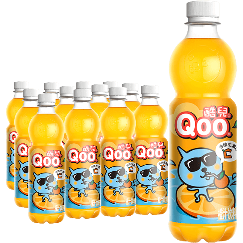 美汁源 酷儿 Qoo果味/果汁饮料橙汁450ml*12瓶可口可乐