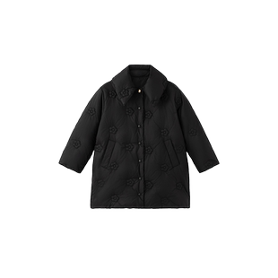 英氏儿童小香风女童三防羽绒服外套加厚保暖中长款秋冬新品