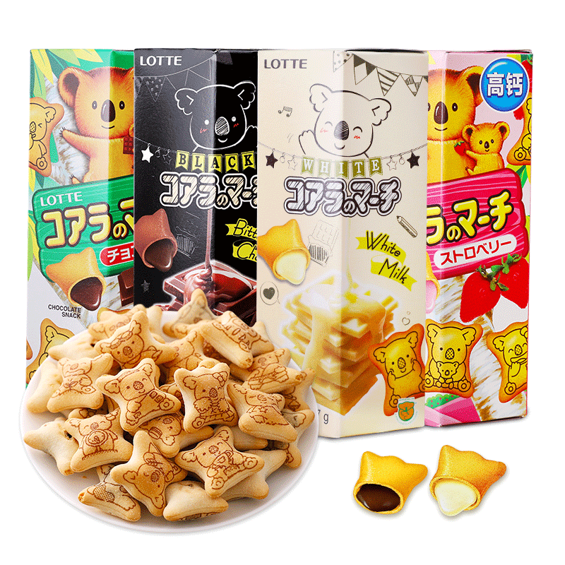 LOTTE食品泰国进口小熊饼干卡通