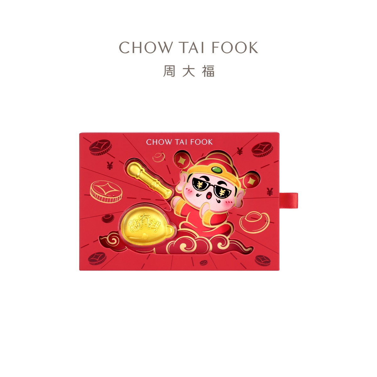 周大福文化祝福敲有钱木鱼金章