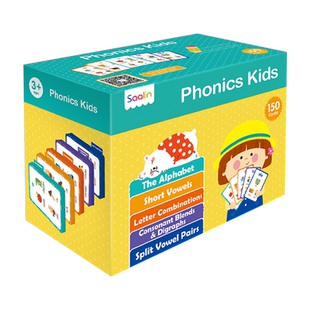莎林自然拼读教具卡片 phonics kids 儿童英语单词闪卡教材saalin