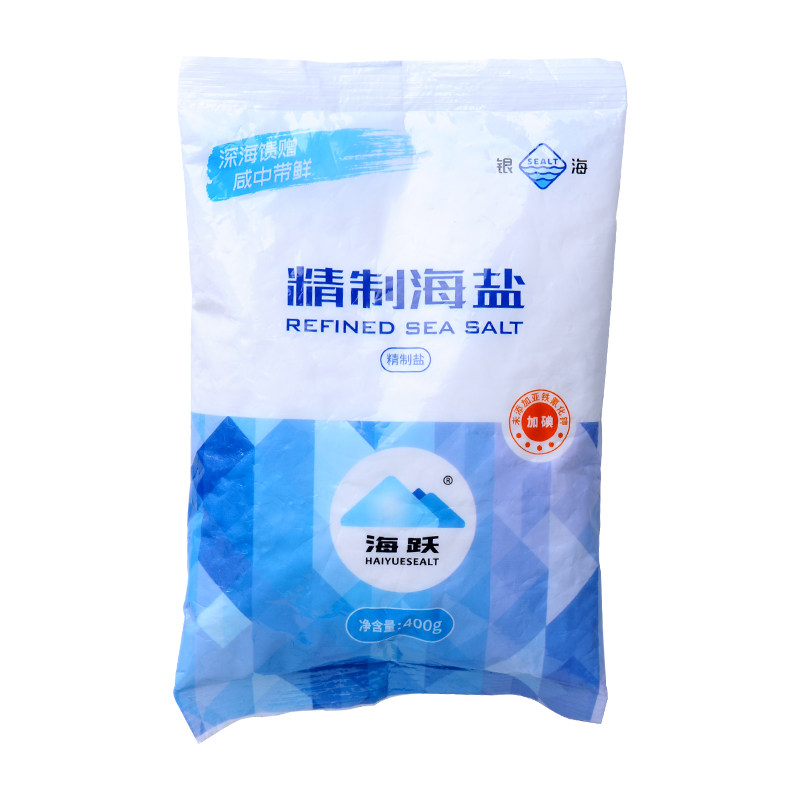 海跃精致碘盐400g/袋食用盐食盐家用_虎窝淘