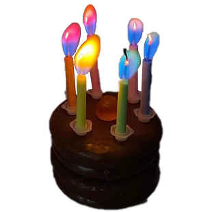 网红彩色火焰蜡烛生日蛋糕装饰插件变色发光儿童派对场景拍照道具