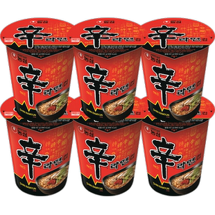 韩国进口农心辛拉面杯面碗面香菇牛肉味拉面韩式方便面桶装