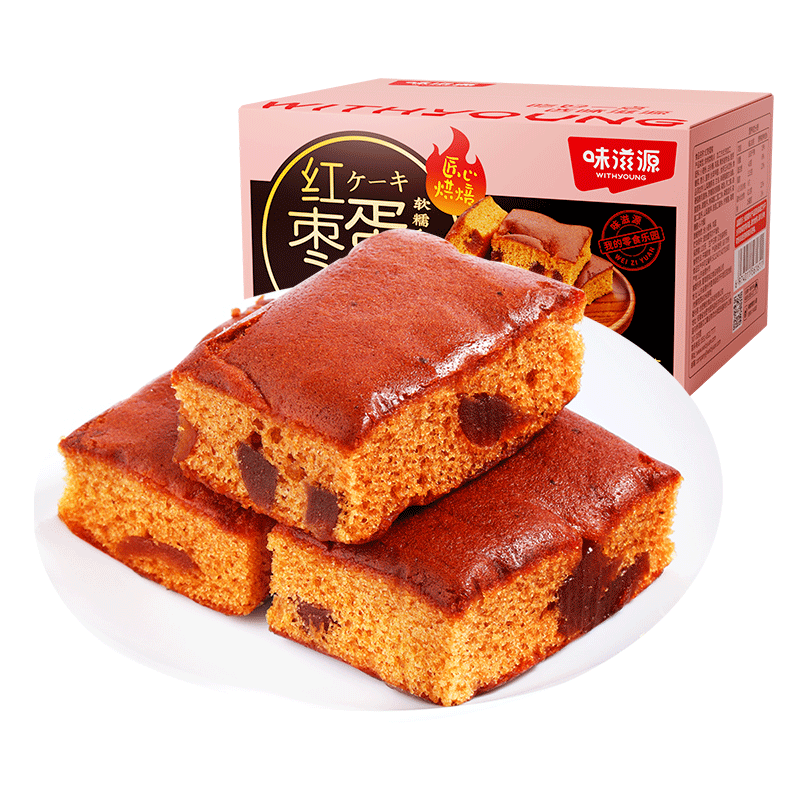 味滋源红枣蛋糕手撕面包营养早餐红枣泥蛋糕糕点整箱休闲零食