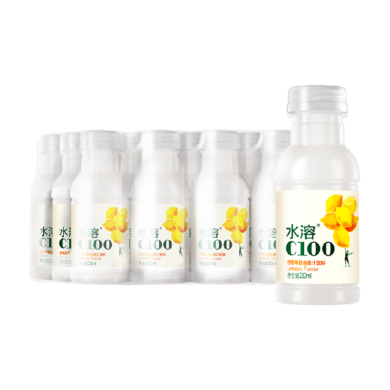 农夫山泉水溶C100柠檬味复合果汁饮料250ml*12瓶