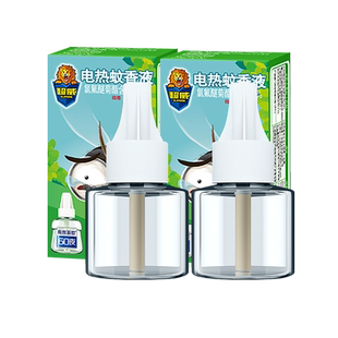 超威驱蚊液电热雨后薄荷补充液40ml*2瓶120晚家用卧室灭蚊液安全