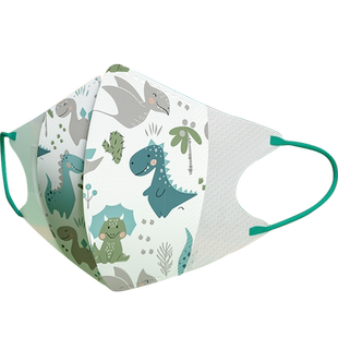 绿鼻子1-3 4-8岁儿童3d口罩一次性抗菌防护透气防尘独立包装