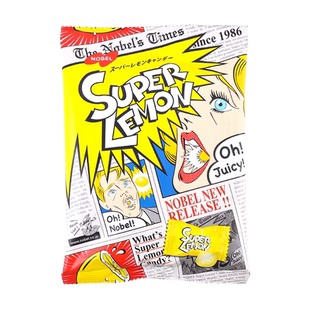 日本进口NOBEL诺贝尔柠檬超酸糖76g爆酸尖叫网红夹心提神硬糖