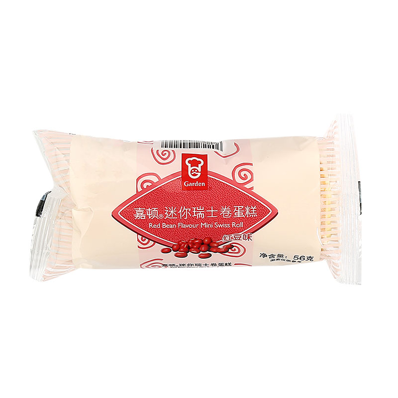 嘉顿红豆味迷你瑞士卷56g/包面包