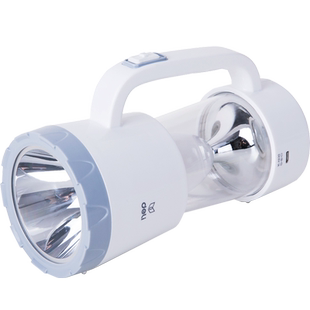 得力充电式LED手电筒强光远射探照灯夜行户外2档可调带侧灯