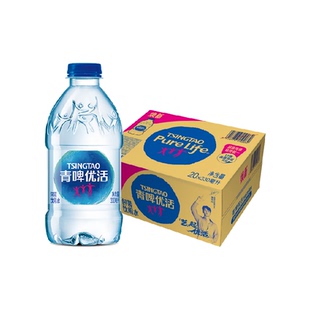 青啤优活 张艺兴代言 饮用水 330ml*20瓶 整箱装 符合欧盟标准
