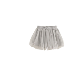 【马克珍妮 法式】女童立体刺绣网纱花苞半身裙短裙夏装 231765