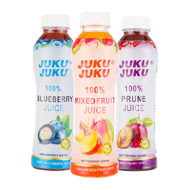 进口JUKU JUKU蓝莓汁NFC综合果汁饮料西梅汁休闲饮品三口味组合
