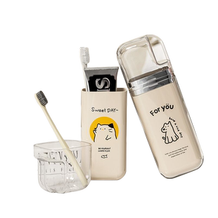 优勤旅行洗漱杯便捷式漱口杯牙刷牙膏旅游收纳可爱透明刷牙杯