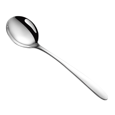 广意316不锈钢汤勺家用圆勺2支装