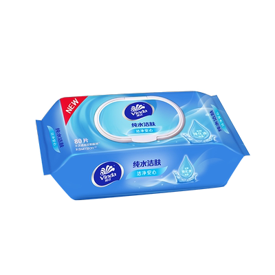 维达抽取式纯水湿巾80片×1包