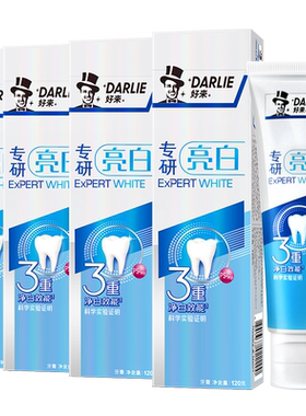 好来专研亮白清新牙膏80g×4只