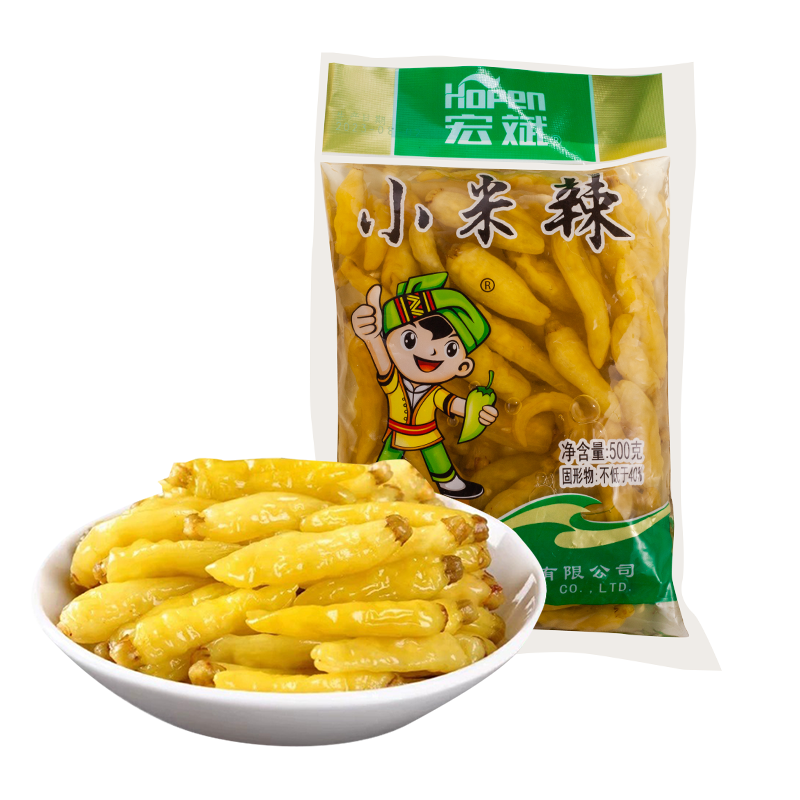 宏斌小米辣泡椒500g云南辣椒朝天椒自制泡椒鳳爪調(diào)料海天控股